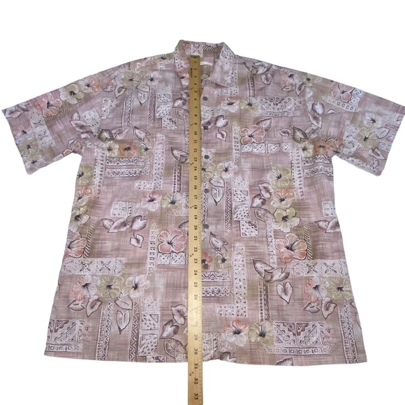 Campia Moda Men’s XL Pink Floral Hawaiian Button Down Shirt - Picture 4 of 9